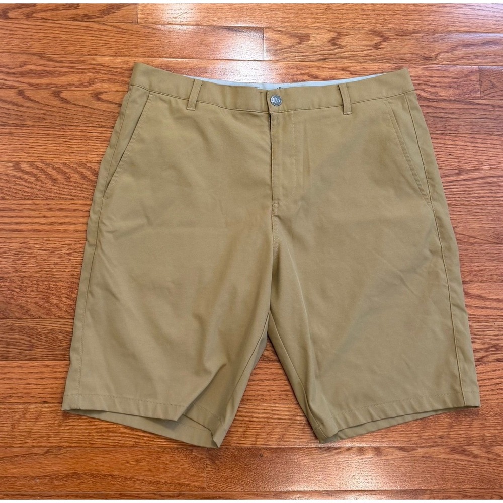 Puma Dealer Golf Shorts 10" Mens 34 Brown Khaki Performance Polyester Stretch
